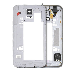 Mid-Frame Housing Compatible For Samsung Galaxy S5 (With Middle Plate And Small Parts) (Silver / Black) (Verizon)