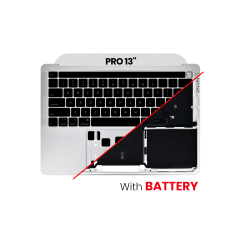 Top Case Assembly With Battery And Keyboard Compatible MacBook Pro 13" (A2289 / Early 2020) (US Keyboard) (Used OEM Pull: Grade A) (Silver)