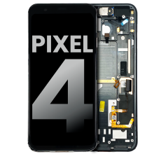 OLED Assembly With Frame Compatible For Google Pixel 4 (Used OEM Pull: Grade A) (Gray Power Button)