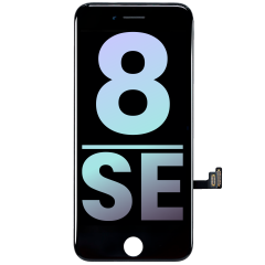 LCD Assembly With Steel Plate Compatible For iPhone 8 / SE (2020 / 2022) (Service Pack) (Black)