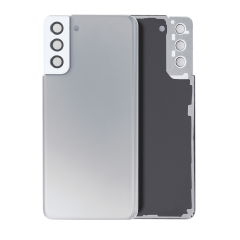 Back Cover Glass With Camera Lens Compatible For Samsung Galaxy S21 Plus (Service Pack) (Phantom Silver)