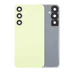 Back Cover Glass With Camera Lens Compatible For Samsung Galaxy A55 5G (A556 / 2024) (No Logo) (Aftermarket Plus) (Lemon)
