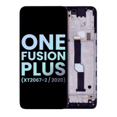 LCD Assembly With Frame Compatible For Motorola One Fusion Plus (XT2067-2 / 2020) (Genuine OEM) (Blue)