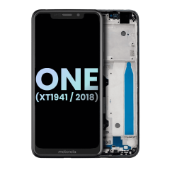 LCD Assembly With Frame Compatible For Motorola One (XT1941 / 2018) (Genuine OEM) (Black)