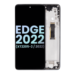 OLED Assembly With Frame Compatible For Motorola Moto Edge 2022 (XT2205-2 / 2022) (Genuine OEM) (Gray)