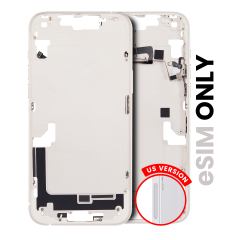 Mid-Frame Housing With Power And Volume Button Compatible For iPhone 14 Plus (US Version)  (Used OEM Pull: Grade B) (Starlight)