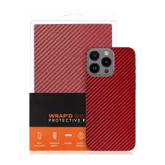 Wrapd Protective Film - Skin - Carbon Fiber Pattern (Red) (120MM*190MM) (10 Pack)