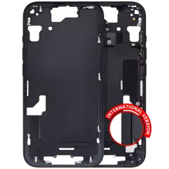 Mid-Frame Housing With Power And Volume Button Compatible For iPhone 15 (International Version) (Used OEM Pull: Grade A) (Black)