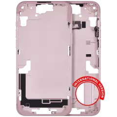 Mid-Frame Housing With Power And Volume Button Compatible For iPhone 15 Plus (International Version) (Used OEM Pull: Grade A) (Pink)
