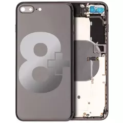 Back Housing W/ Small Components Pre-Installed Compatible For iPhone 8 Plus (Used OEM Pull: Grade B) (Space Gray)
