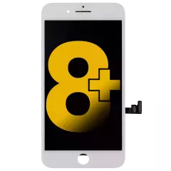 LCD Assembly With Steel Plate Compatible For iPhone 8 Plus (Premium: Toshiba) (White)
