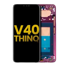 OLED Assembly With Frame Compatible For LG V40 ThinQ (Refurbished) (Carmine Red)