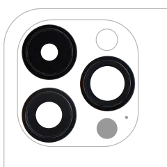 Back Camera Lens With Bracket & Bezel Compatible For iPhone 14 Pro / 14 Pro Max (Space Black) (3 Piece Set) (Aftermarket Plus)