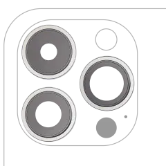 Back Camera Lens With Bracket & Bezel Compatible For iPhone 14 Pro / 14 Pro Max (Silver) (3 Piece Set) (Aftermarket Plus)