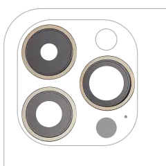 Back Camera Lens With Bracket & Bezel Compatible For iPhone 14 Pro / 14 Pro Max (Gold) (3 Piece Set) (Aftermarket Plus)