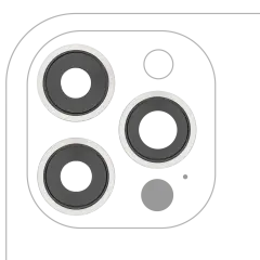 Back Camera Lens With Bracket & Bezel Compatible For iPhone 12 Pro Max (3 Piece Set) (Real Sapphire / Premium) (Silver)