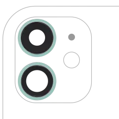 Back Camera Lens With Bracket  & Bezel Compatible For iPhone  11 ( 2 Piece) (Aftermarket Plus) (Green)