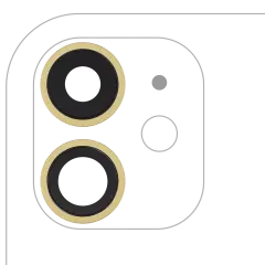 Back Camera Lens With Bracket  & Bezel Compatible For iPhone  11 ( 2 Piece) (Aftermarket Plus) (Yellow)