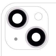 Back Camera Lens With Bracket  & Bezel Compatible For iPhone 13 / 13 Mini  ( 2 Piece) (Real Sapphire / Premium) (Pink)