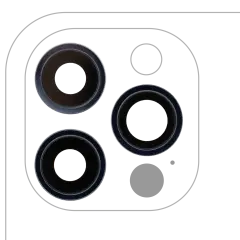 Back Camera Lens With Bracket & Bezel Compatible For iPhone 12 Pro (3 Piece Set) (Aftermarket Plus) (Pacific Blue)