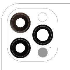 Back Camera Lens With Bracket & Bezel Compatible For iPhone 12 Pro (3 Piece Set) (Aftermarket Plus) (Graphite)