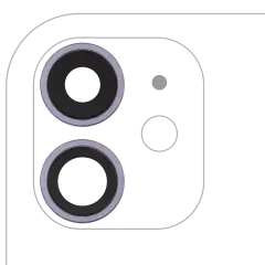 Back Camera Lens With Bracket  & Bezel Compatible For iPhone  11 ( 2 Piece) (Real Sapphire / Premium) (Purple)