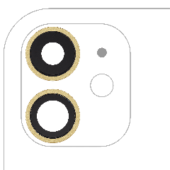 Back Camera Lens With Bracket  & Bezel Compatible For iPhone  11 ( 2 Piece) (Real Sapphire / Premium) (Yellow)