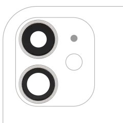 Back Camera Lens With Bracket  & Bezel Compatible For iPhone  11 ( 2 Piece) (Real Sapphire / Premium) (White)