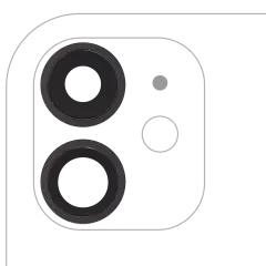 Back Camera Lens With Bracket  & Bezel Compatible For iPhone  11 ( 2 Piece) (Real Sapphire / Premium) (Black)