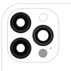 Back Camera Lens With Bracket & Bezel Compatible For iPhone 12 Pro Max (3 Piece Set) (Real Sapphire / Premium)(Graphite)