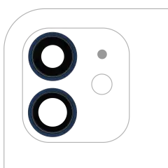 Back Camera Lens With Bracket & Bezel Compatible For iPhone 12 / 12 Mini (Blue) (Real Sapphire / Premium)