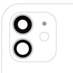 Back Camera Lens With Bracket & Bezel Compatible For iPhone 12 / 12 Mini (White) (Real Sapphire / Premium)