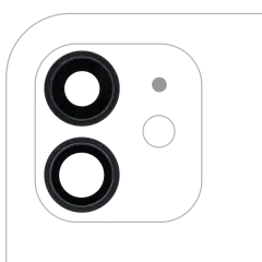 Back Camera Lens With Bracket & Bezel Compatible For iPhone 12 / 12 Mini (Black) (Real Sapphire / Premium)