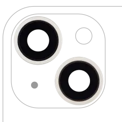 Back Camera Lens With Bracket & Bezel Compatible For iPhone 14 / 14 Plus (2 Piece Set) (Aftermarket Plus) (Starlight)