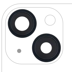 Back Camera Lens With Bracket  & Bezel Compatible For iPhone 13 / 13 Mini  ( 2 Piece) (Aftermarket Plus) (Midnight)