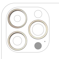 Back Camera Bezel Ring Only Compatible For iPhone 14 Pro / 14 Pro Max (Gold) (3 Piece Set)