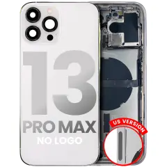 Back Housing W/ Small Components Pre-Installed Compatible For iPhone 13 Pro Max (US Version) (No Logo) (Aftermarket Plus) (Silver)