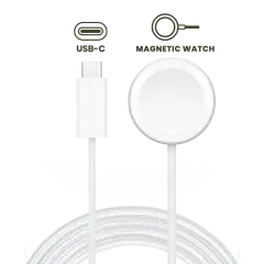 USB-C Magnetic Watch Charging (Braided) Cable (3.3 ft.) For All Watch Series (OEM Grade New) (Bulk Packaging)