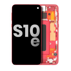 OLED Assembly With Frame Compatible For Samsung Galaxy S10e (Used OEM Pull: Grade B/C) (Cardinal Red)