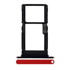 Sim Card Tray (Dual Sim) Compatible For Motorola One Hyper (XT2027-1 / 2020) (Genuine OEM) (Red)