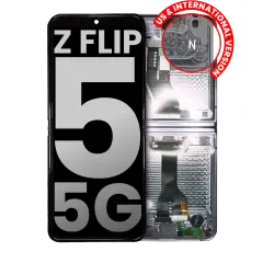 Inner OLED Assembly With Frame Compatible For Samsung Galaxy Z Flip 5 5G (US & International) (Used OEM Pull: Grade A) (Gray)