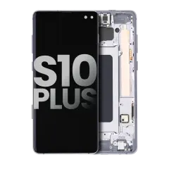 OLED Assembly With Frame Compatible For Samsung Galaxy S10 Plus (Used OEM Pull: Grade A) (Prism / Ceramic Black)