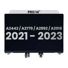 Complete LCD Display Assembly Compatible For MacBook Pro 14" (A2442 / Late 2021) / (A2779 / Late 2023 ) / (A2992 / Late 2023) / (A2918 / Late 2023) (Used OEM Pull: Grade B) (Silver)