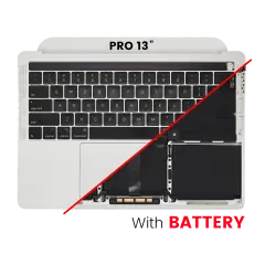 Top Case Assembly (With Battery And Keyboard) Compatible For MacBook Pro 13" (A2159 / Mid 2019) (US English) (Used OEM Pull: Grade B/C) (Silver)