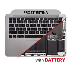 Top Case with Battery and Keyboard (ANSI US) For MacBook Pro 13" A1502 (2013-2014) (Used OEM Pull: Grade B/C)