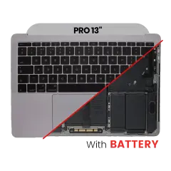 Top Case With Keyboard & Trackpad Compatible For MacBook Pro 13" (A1989 / Late 2018 / Early 2019) (US Keyboard) (Used OEM Pull: Grade B/C) (Space Gray)