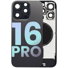 Back Glass w/ MagSafe Magnet & NFC & Flashlight Flex For iPhone 16 Pro (Service Pack) (Black Titanium)