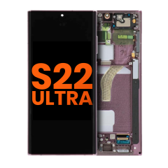 OLED Assembly With Frame Compatible For Samsung Galaxy S22 Ultra 5G (Blemish: Grade C) (Burgundy)