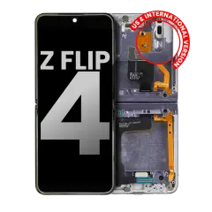 Inner OLED Assembly With Frame Compatible For Samsung Galaxy Z Flip 4 5G (US & International) (Used OEM Pull: Grade A) (Bora Purple)