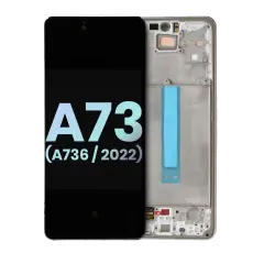 Oled Assembly With Frame Compatible For Samsung Galaxy A73 5G (A736 / 2022)  (Service Pack) (White)